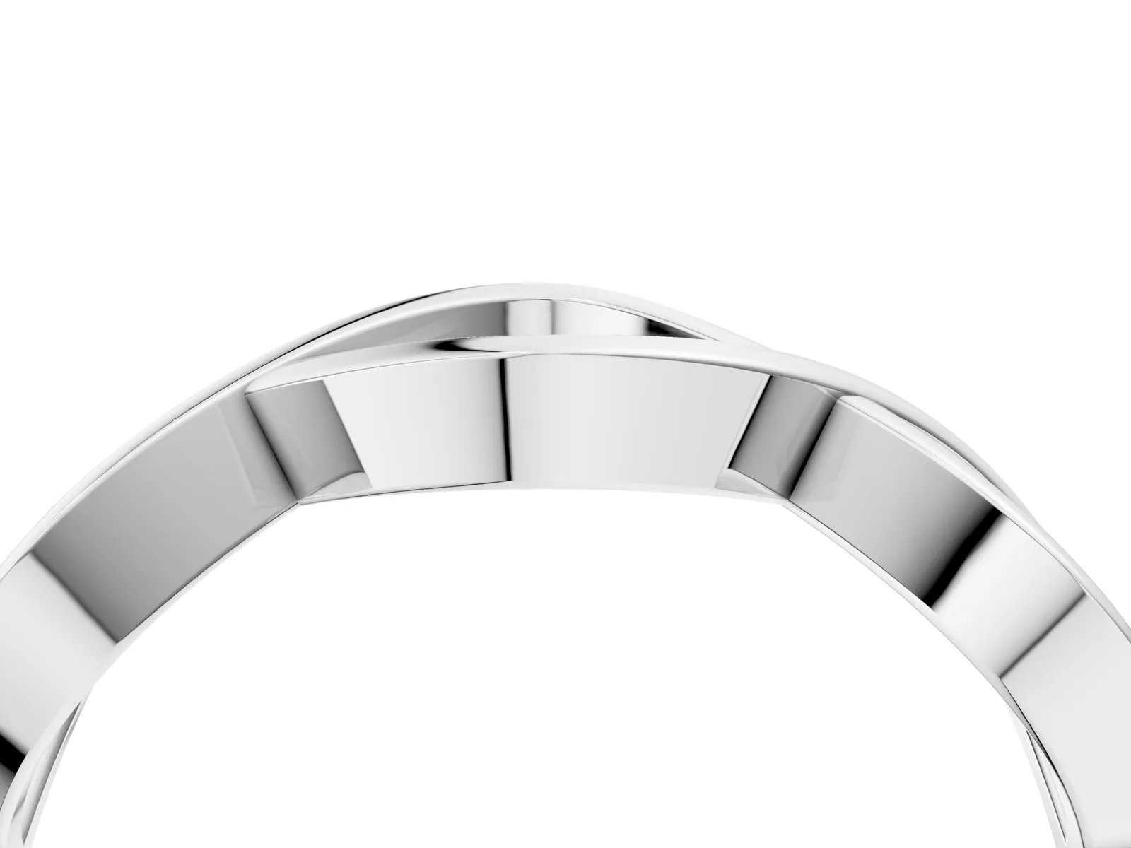 Twisted Infinity Plain Band White gold