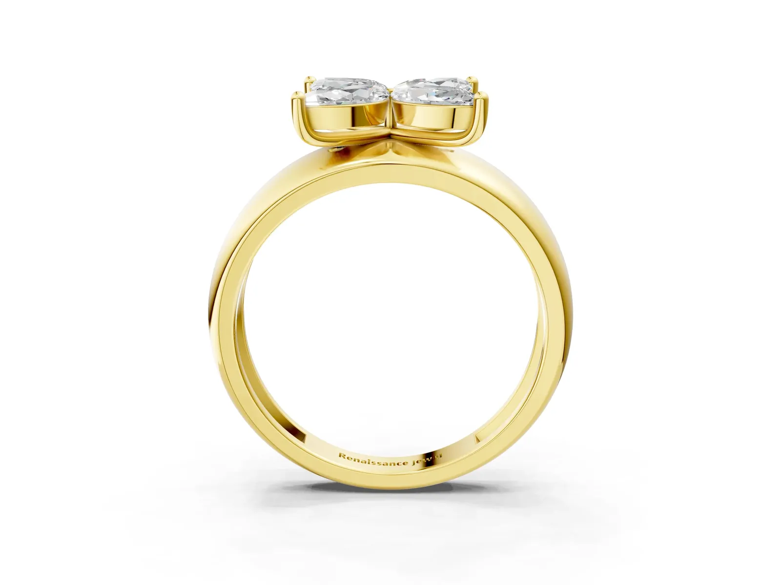 Marquise Diamond Floral Promise Ring Yellow gold