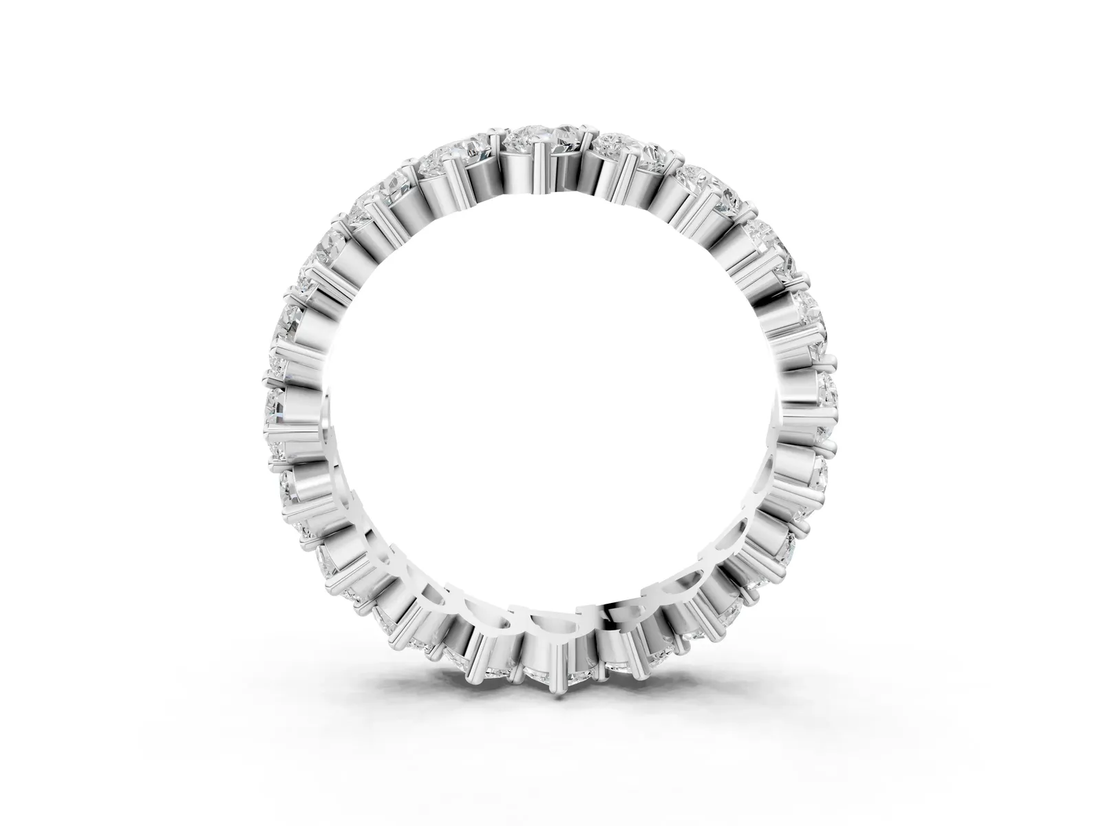 Pear Diamond Full Eternity Band with Shared Prong Setting Platinum