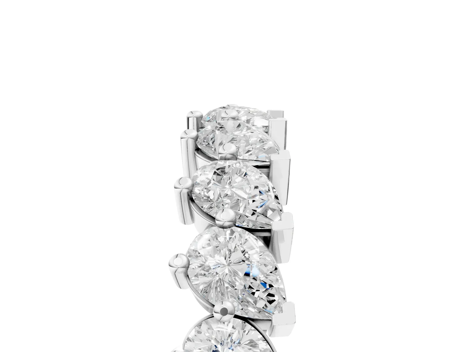 Pear Diamond Full Eternity Band with Shared Prong Setting Platinum