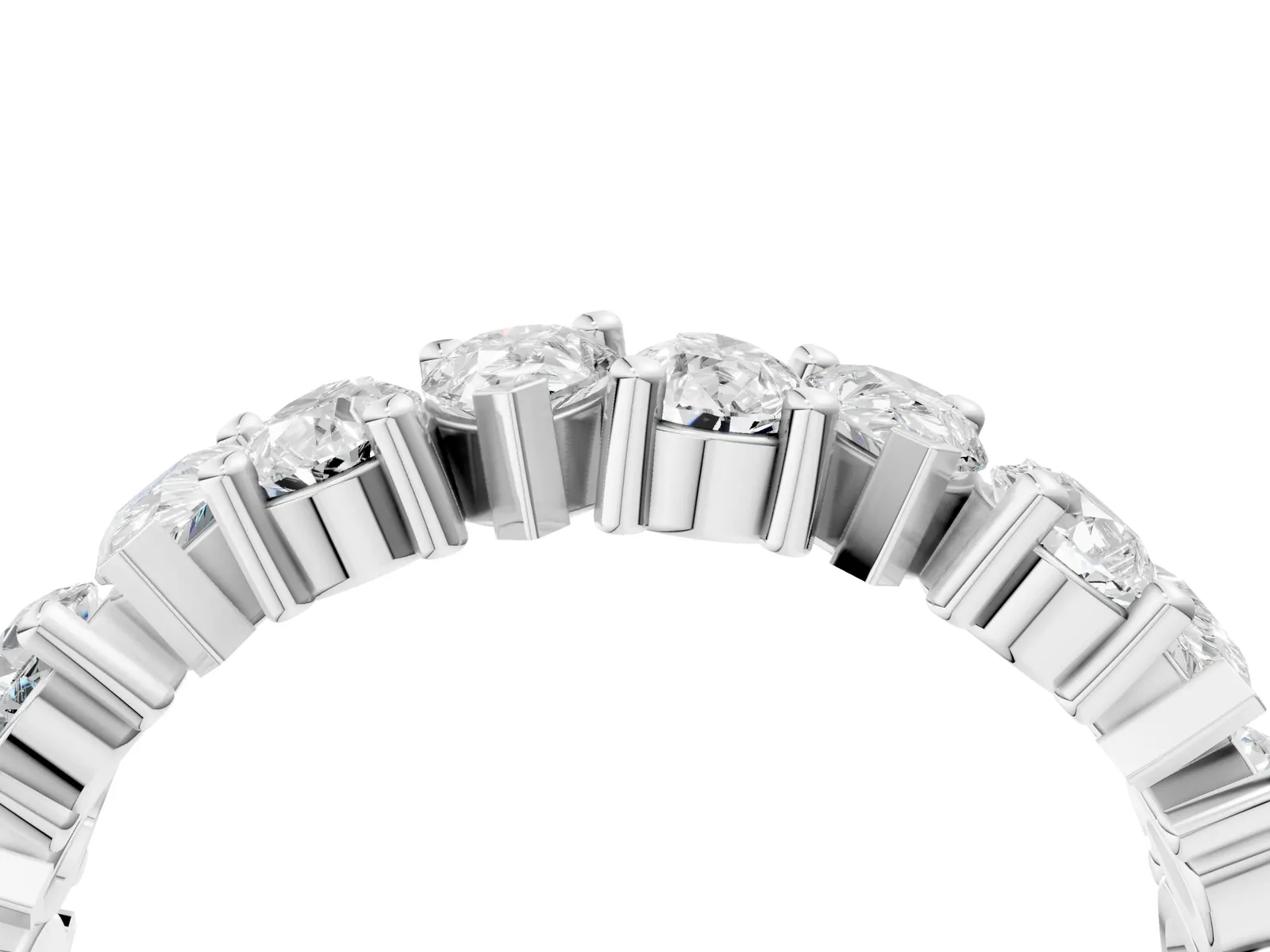 Pear Diamond Shared Prong Eternity Band White gold